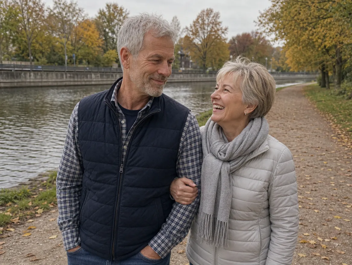 Dale and his wife walking together in this paid U.S. advertorial